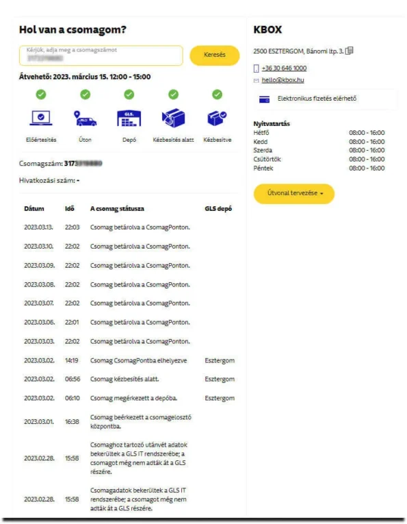gls csomagátvétel