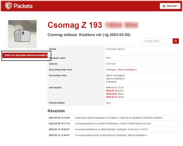 packeta csomagkövetés